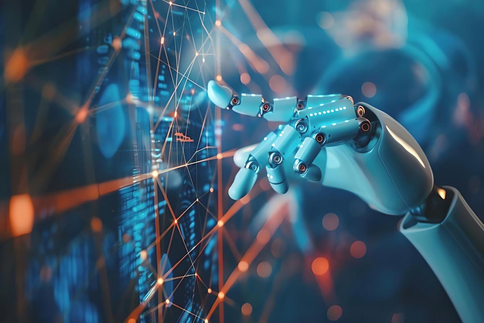 Modern learning environment with collaborative workspace and advanced technology setup